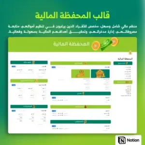 قالب المحفظة المالية - Notion